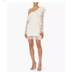 Nicholas white lace mini dress